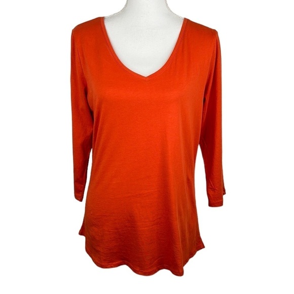 New York & Company Rust V-Neck High Low Top Size Medium - Picture 1 of 7